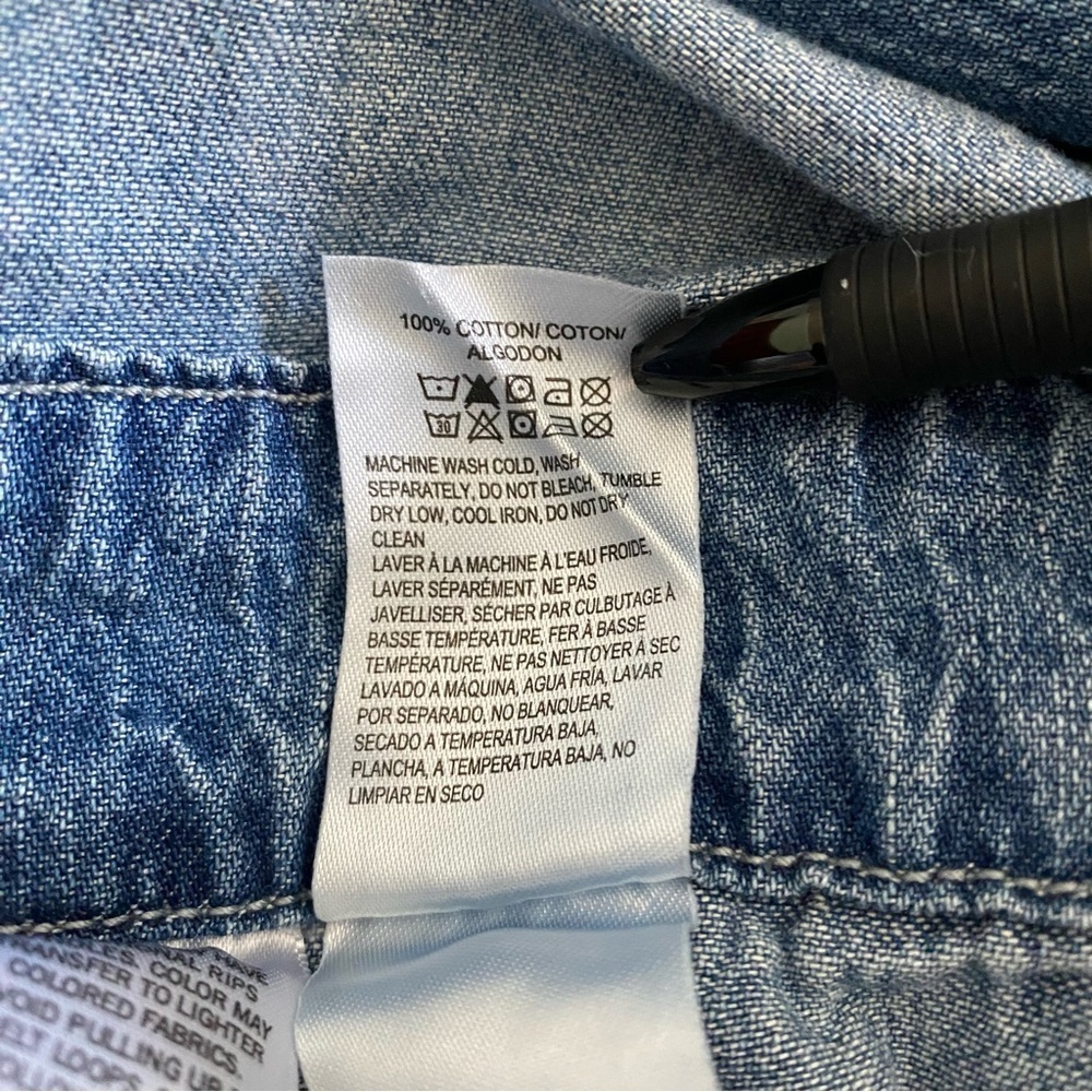 Lucky Brand Women's Denim Surplus Shortall Romper Small Utility Button Front - Picture 16 of 16